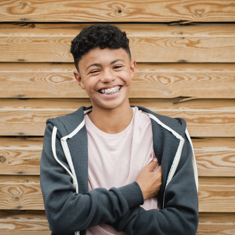 child with braces